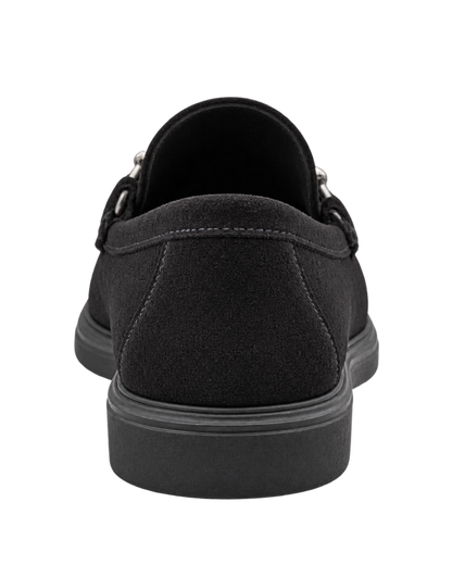 Ferragamo black suede slip-on loafers