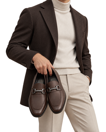 Ferragamo brown leather dress loafers