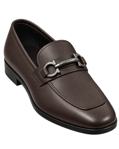 Ferragamo brown leather dress loafers