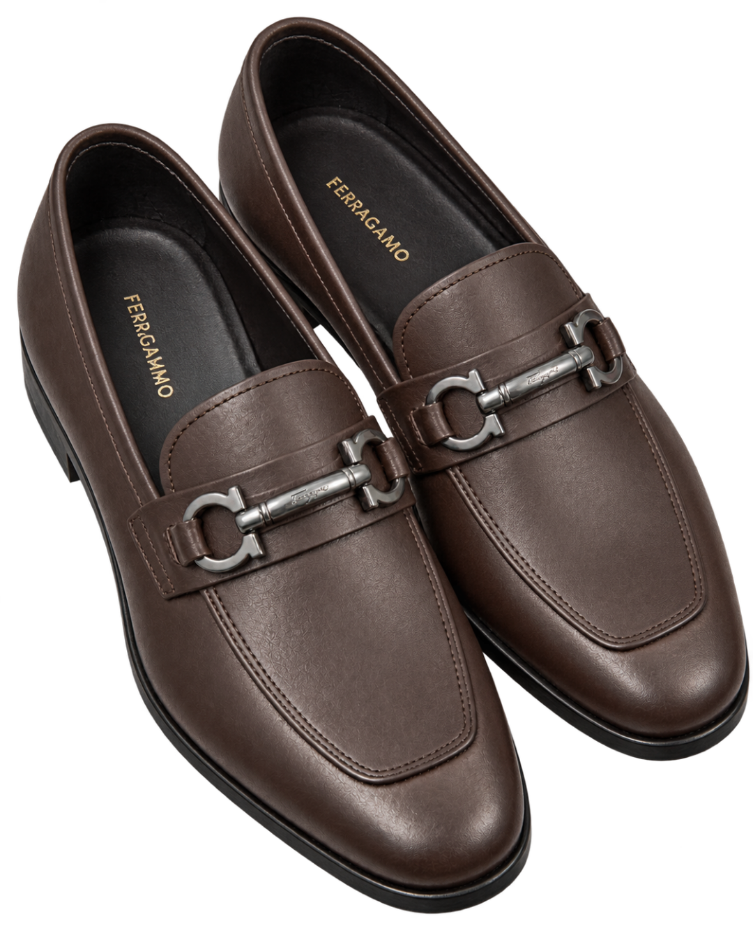 Ferragamo brown leather dress loafers