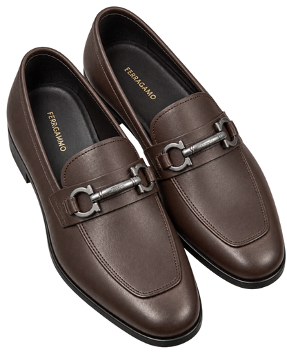 Ferragamo brown leather dress loafers