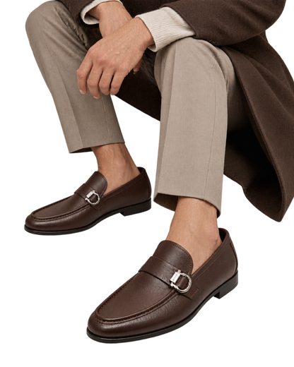 Ferragamo  brown leather formal loafers