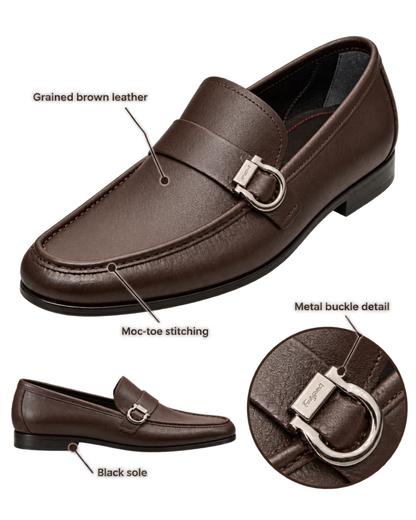 Ferragamo  brown leather formal loafers
