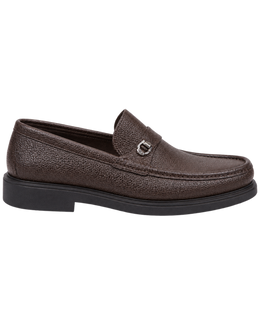 Ferragamo brown leather slip-on loafers