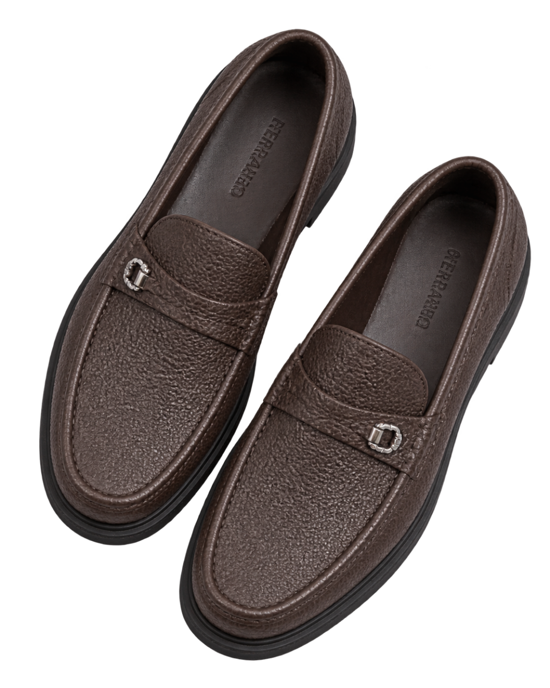 Ferragamo brown leather slip-on loafers