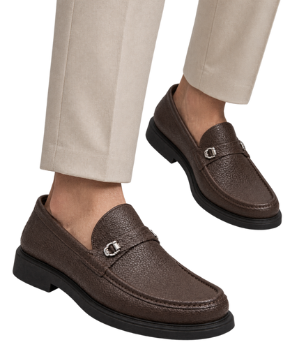 Ferragamo brown leather slip-on loafers