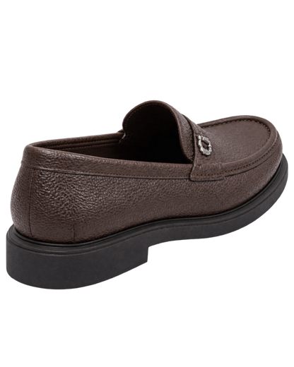 Ferragamo brown leather slip-on loafers
