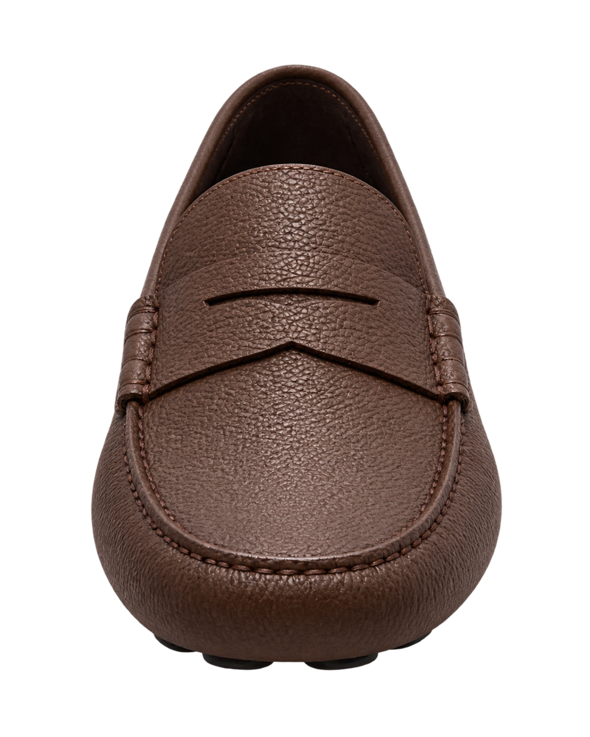 Ferragamo brown pebbled leather penny loafers