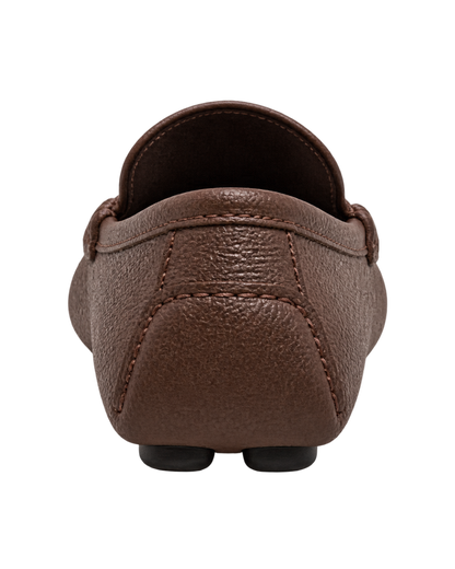 Ferragamo brown pebbled leather penny loafers