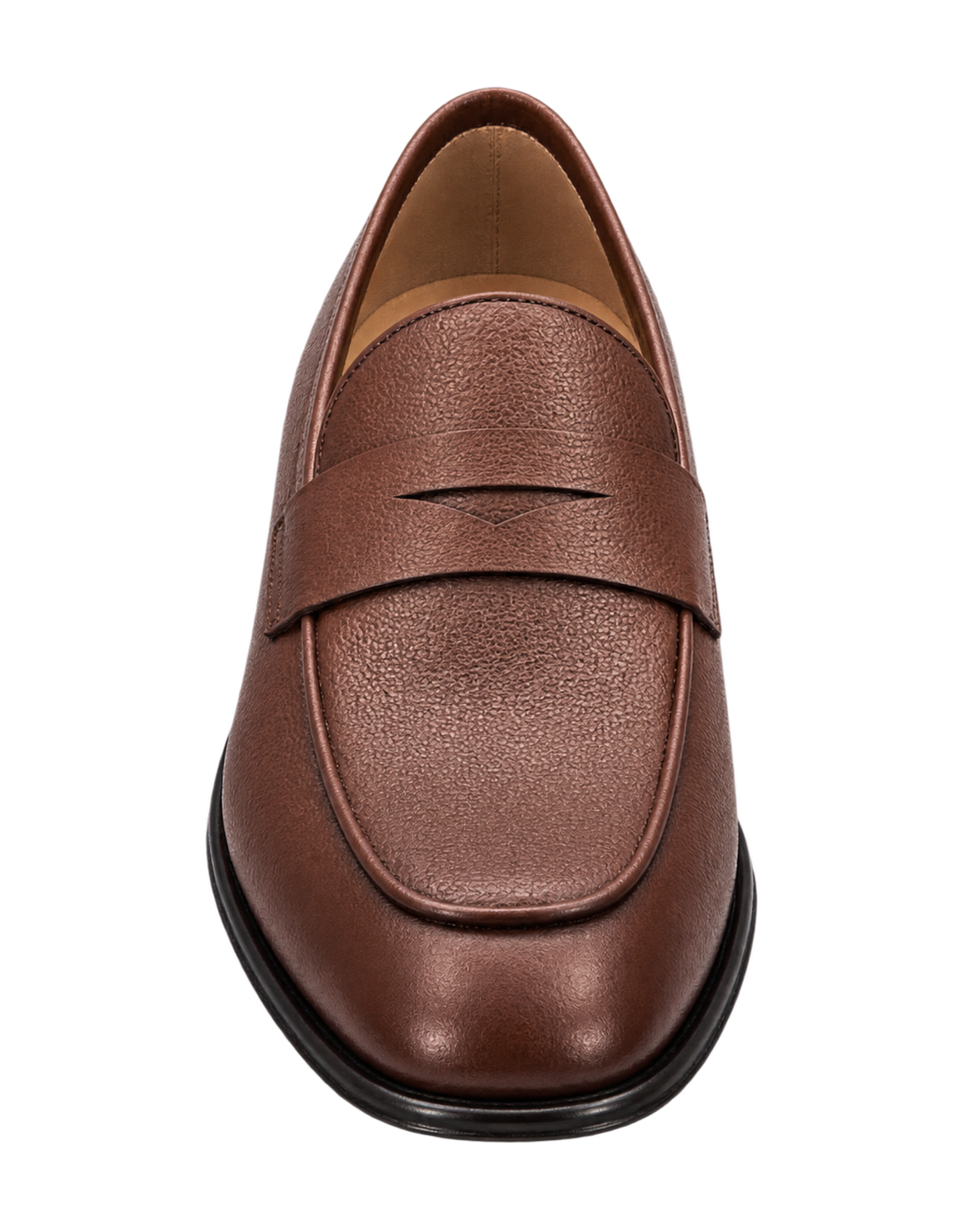 Ferragamo brown textured leather penny loafers