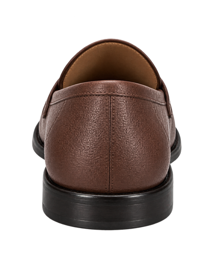 Ferragamo brown textured leather penny loafers