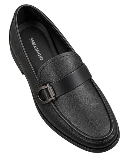 Ferragamo Caspian Printed Gancio Leather Loafers