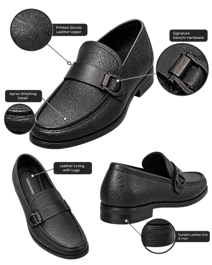 Ferragamo Caspian Printed Gancio Leather Loafers