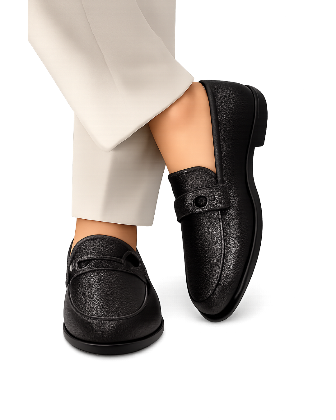 Ferragamo Crown Textured Leather Gancini Moccasin Loafers