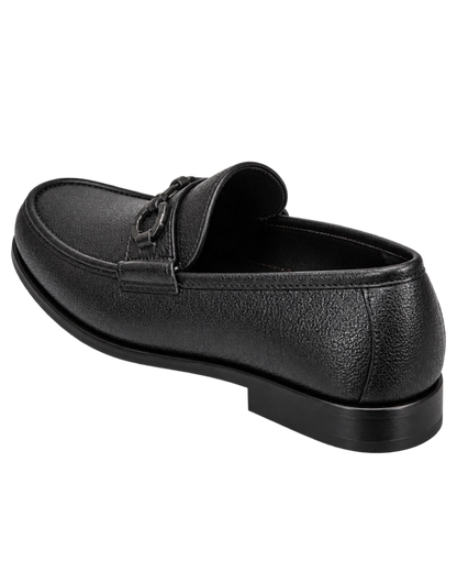 Ferragamo Crown Textured Leather Gancini Moccasin Loafers