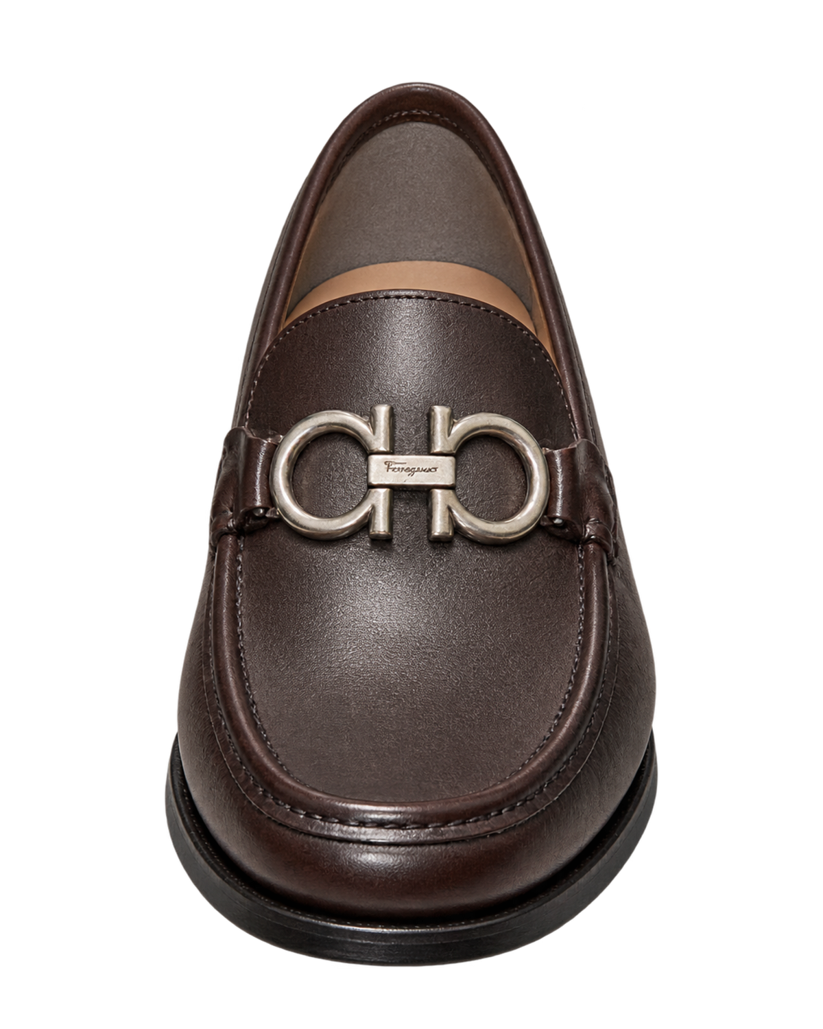 Ferragamo dark brown leather loafer