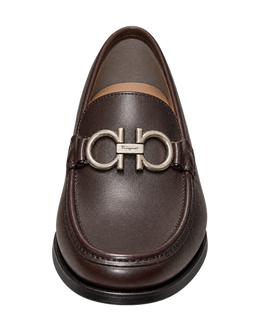Ferragamo dark brown leather loafer