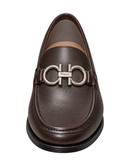 Ferragamo dark brown leather loafer