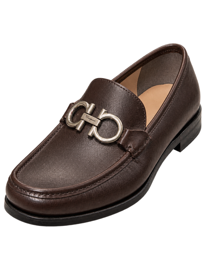 Ferragamo dark brown leather loafer