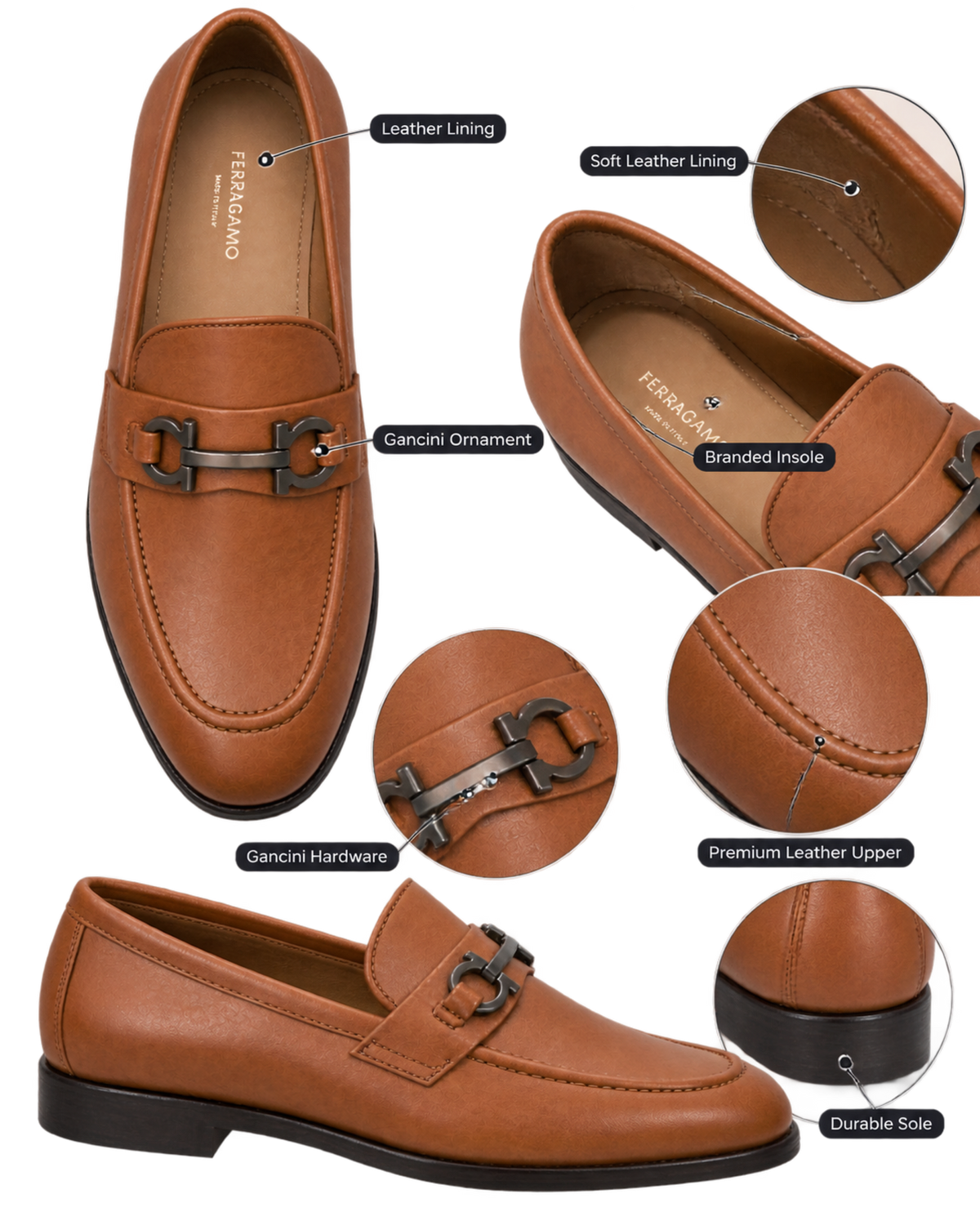 Ferragamo Foster Moccasin with Gancini Ornament