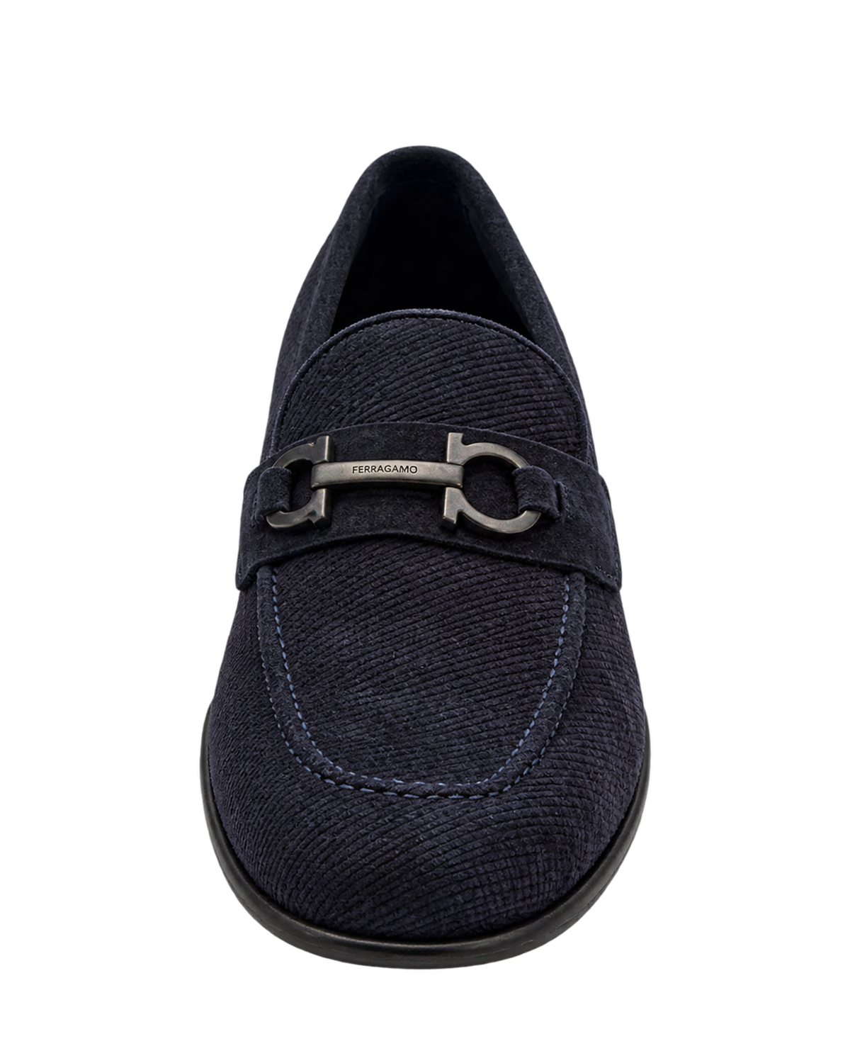Ferragamo Foster Textured Suede Gancini Bit Loafers