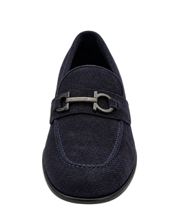 Ferragamo Foster Textured Suede Gancini Bit Loafers