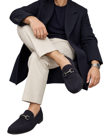 Ferragamo Foster Textured Suede Gancini Bit Loafers