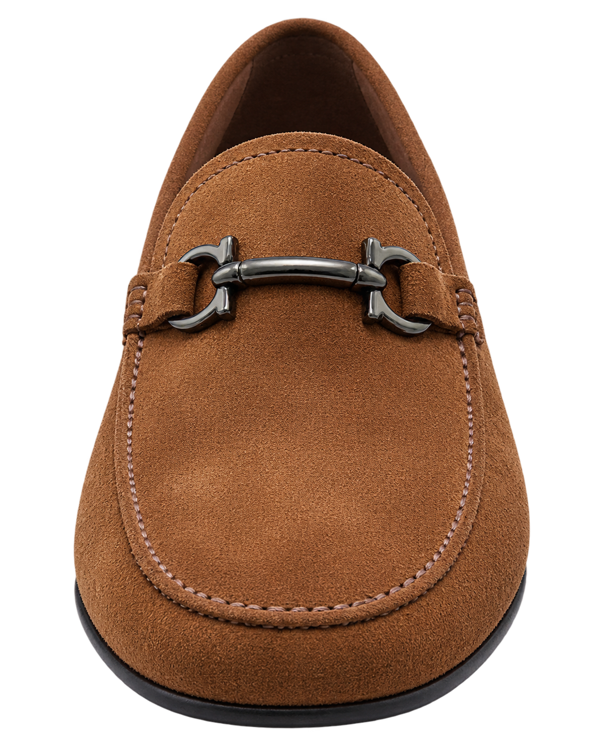 Ferragamo Gancini Brown Suede Loafer
