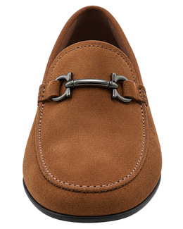Ferragamo Gancini Brown Suede Loafer