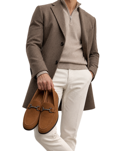 Ferragamo Gancini Brown Suede Loafer