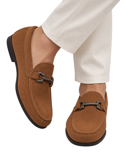 Ferragamo Gancini Brown Suede Loafer