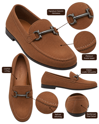 Ferragamo Gancini Brown Suede Loafer