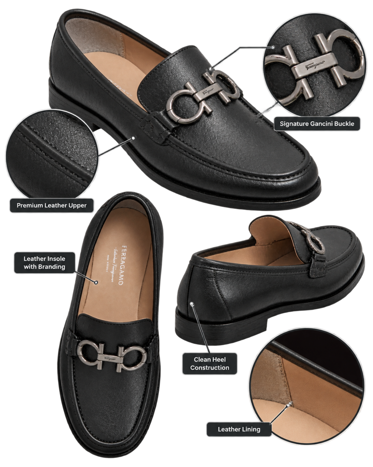 Ferragamo Gancini Buckle Loafers