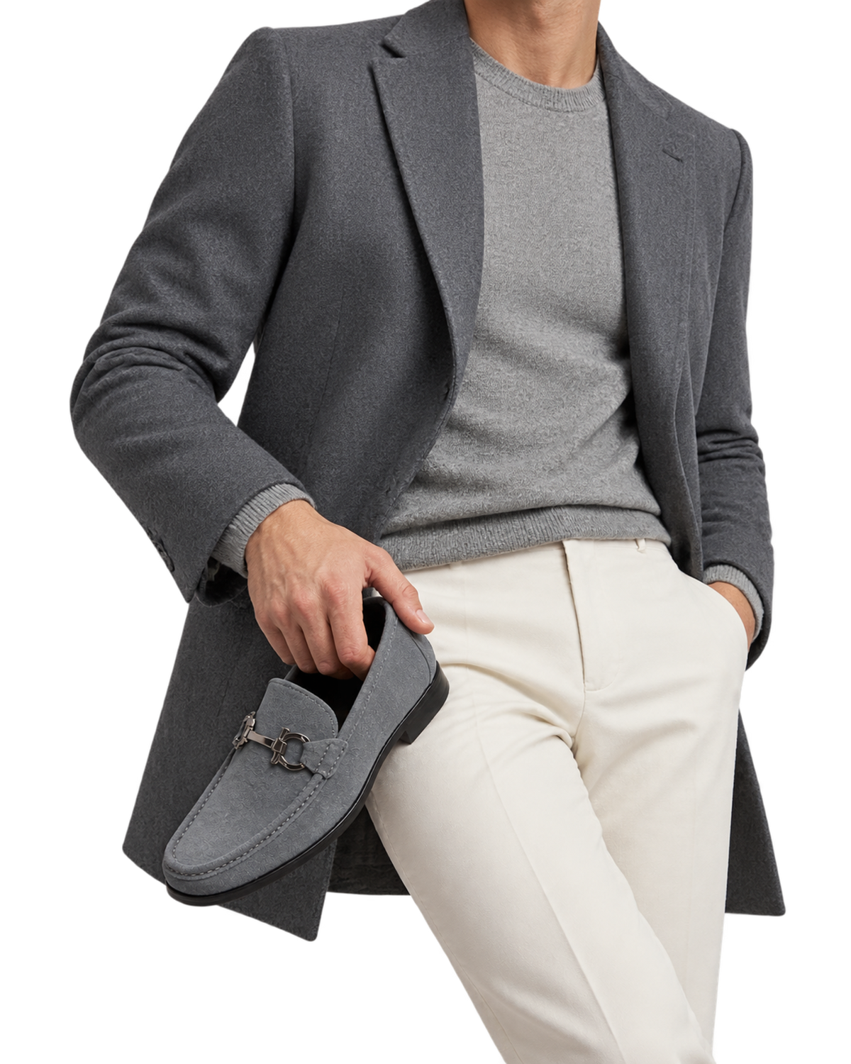 Ferragamo Gancini-Buckle Suede Loafer