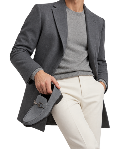 Ferragamo Gancini-Buckle Suede Loafer