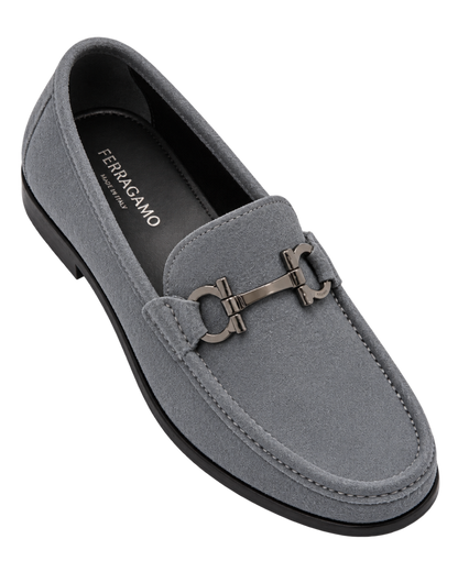 Ferragamo Gancini-Buckle Suede Loafer