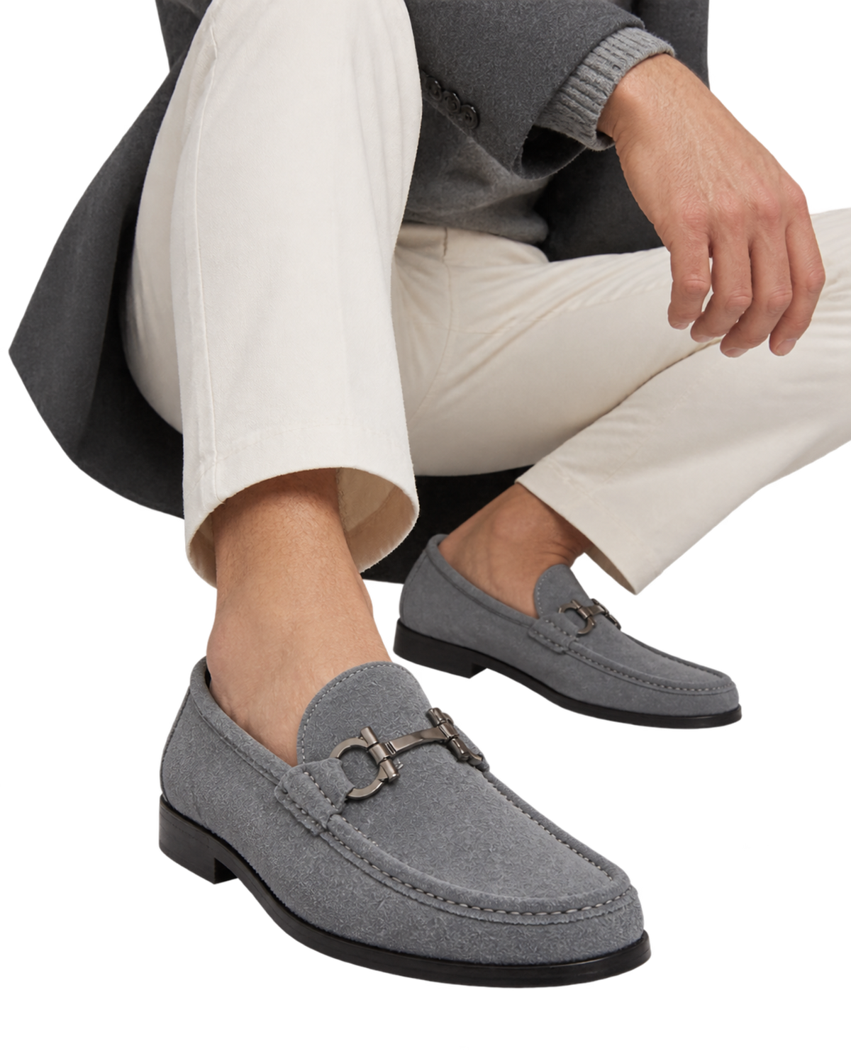 Ferragamo Gancini-Buckle Suede Loafer