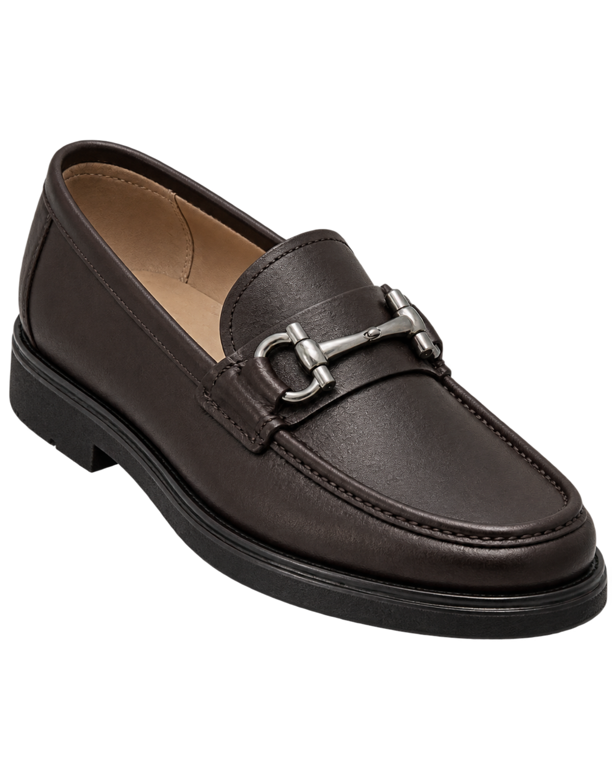 Ferragamo Gancini dark brown leather loafer featuring a signature