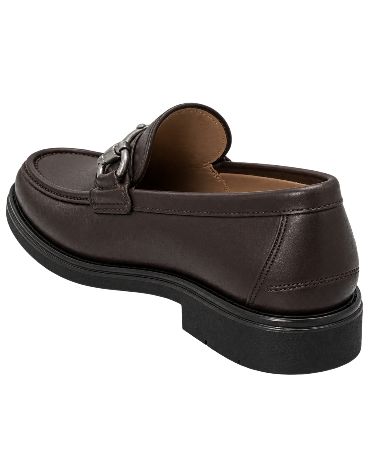 Ferragamo Gancini dark brown leather loafer featuring a signature