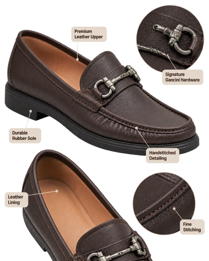 Ferragamo Gancini Drivers in black calf leather