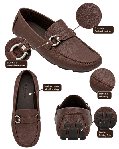 Ferragamo Gancini driving loafers