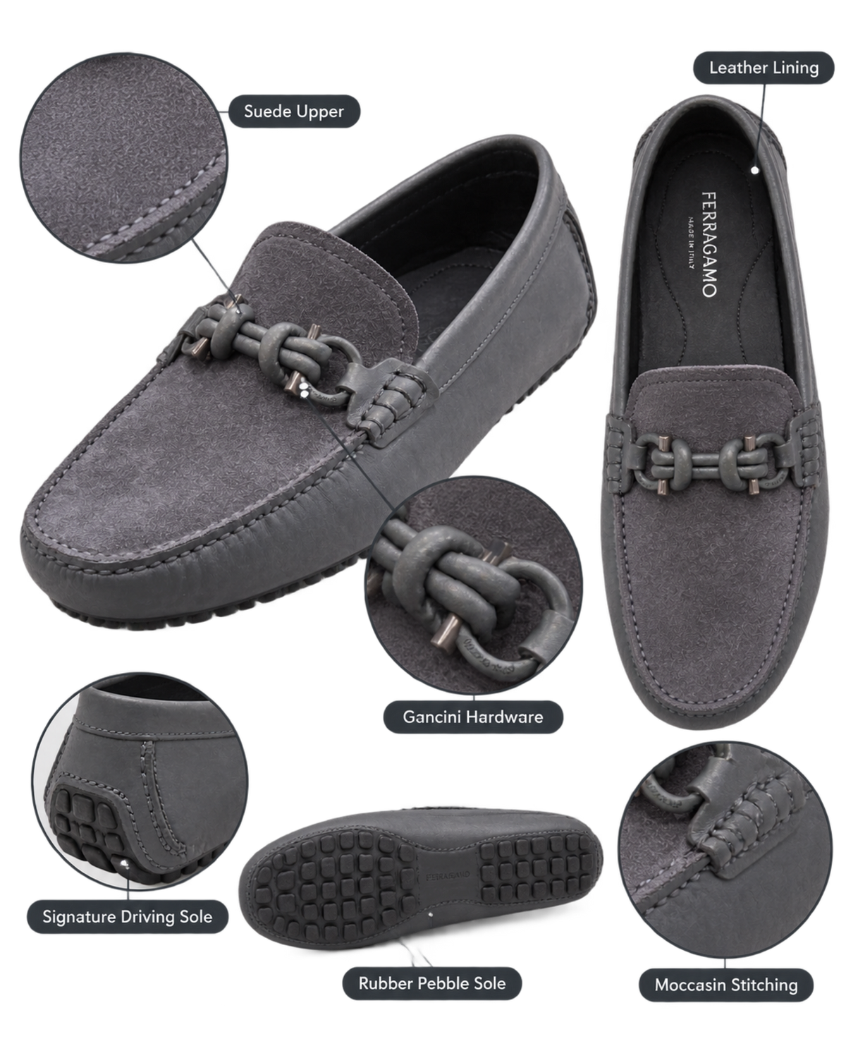 Ferragamo Gancini driving loafers