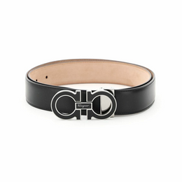 FERRAGAMO gancini leather belt Black