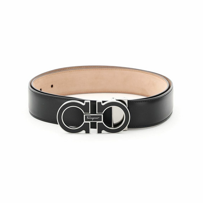 FERRAGAMO gancini leather belt Black