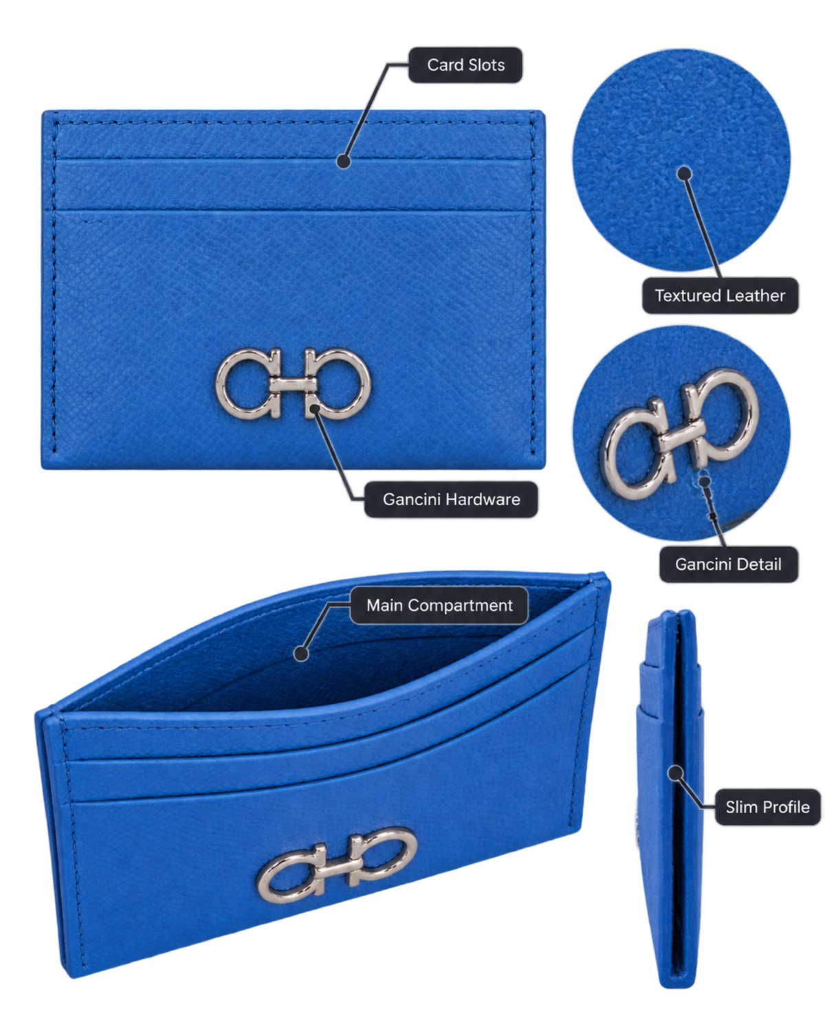 Ferragamo Gancini Leather Card Holder