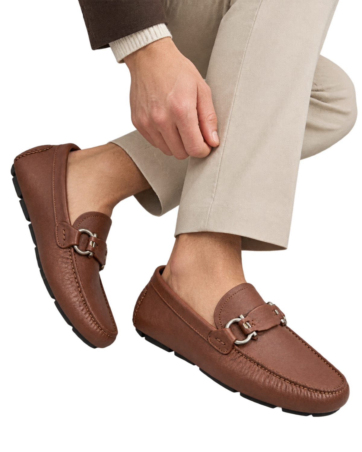 Ferragamo Gancini Ornament Driver Loafer