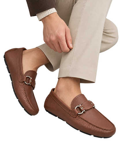 Ferragamo Gancini Ornament Driver Loafer