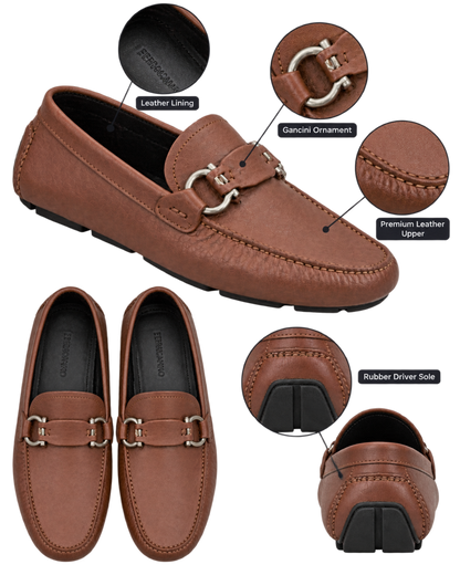 Ferragamo Gancini Ornament Driver Loafer