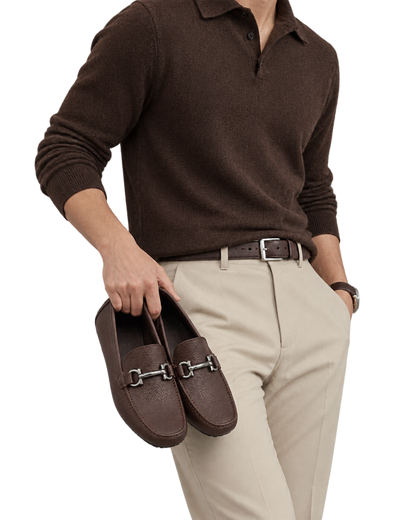 Ferragamo Gancini Ornament Driver Moccasins
