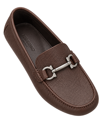 Ferragamo Gancini Ornament Driver Moccasins